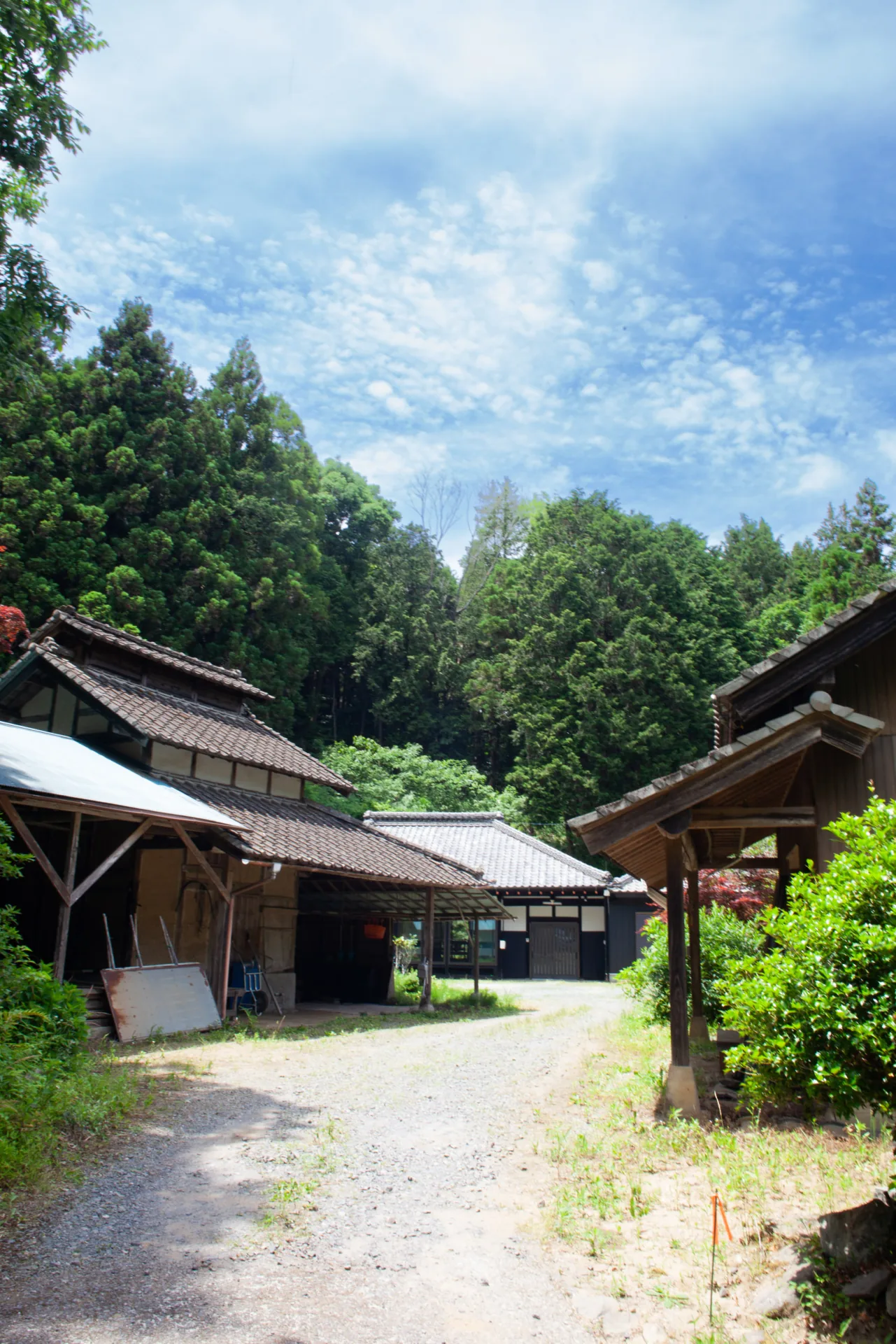 青空の下に広がる楽園ハウスの里山